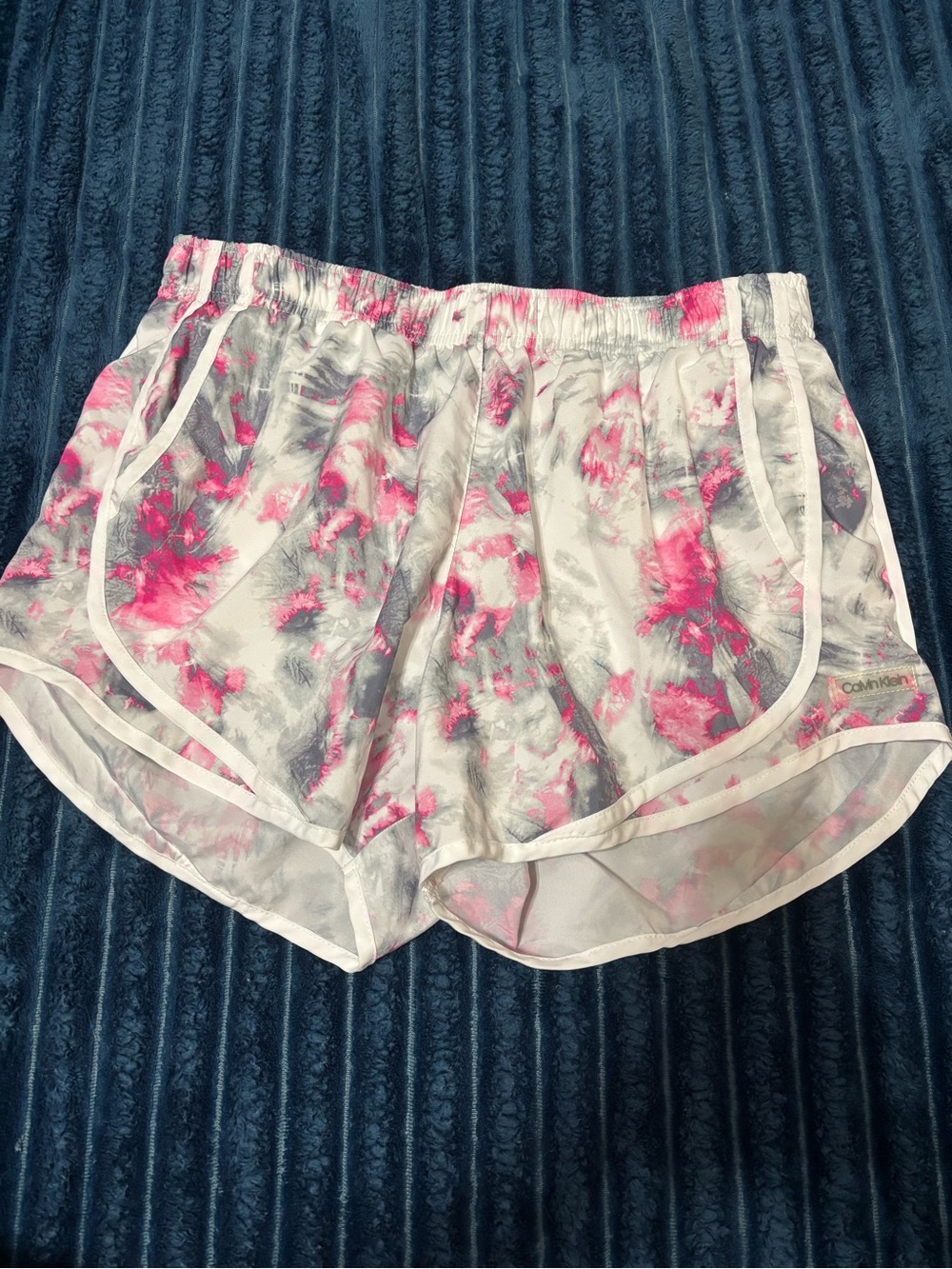 Calvin Klein Pink & Gray Tie-Dye Athletic Shorts